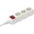 White 3-outlet power strip with switch, 3 meter cable