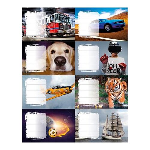 PANTA PLAST Boys Füzetcímke - 24 db, Fiús Minták