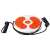 Rotating cardio disc with resistance band, white and orange, for home workouts