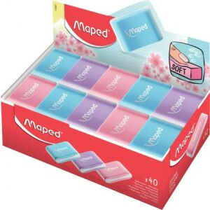 MAPED Essentials Soft Pastel Radír Display - 40 db, Vegyes Színek 139206813 - Radír