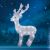 White LED reindeer Christmas decoration, cool white lights, outdoor holiday decor