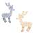 White and beige LED reindeer Christmas decorations, 50 lights, 36.5 x 63 cm