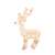 Beige LED reindeer Christmas decoration, 50 lights, 36.5 x 63 cm