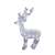 White LED reindeer Christmas decoration, 50 lights, 36.5 x 63 cm