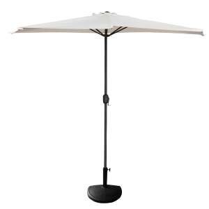 Balkónový dáždnik na stenu, polovičný, s rúčkou, 270cm, béžový