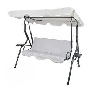 Градинска люлка GardenLine сива с балдахин и странични маси - Градински мебели