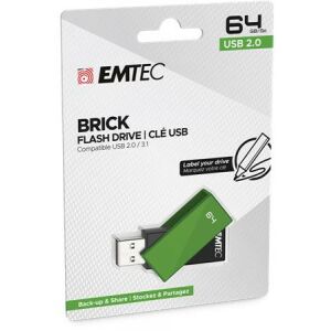 EMTEC C350 Brick Pendrive - 64GB, USB 2.0, Zöld 139203974 - Pendrive