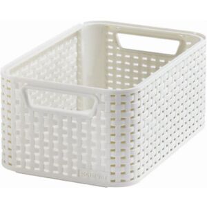 CURVER Style S Tárolókosár - 6L, Rattan hatású, Törtfehér 143681198 - Tárolódoboz & kosár