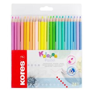 KORES Kolores Pastel Színes Ceruza Készlet - 24 db, Háromszögletű 139204217 - Színes ceruza