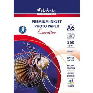 Victoria Paper Executive A6 Magasfényű Fotópapír - 260g, Tintasugaras 139210203 - Irodai papíráru