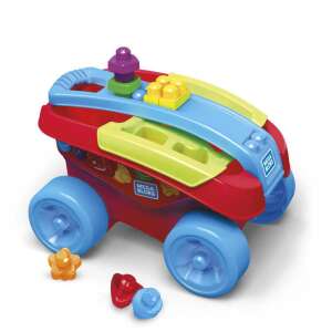 Fisher Price: Mega Bloks Cube sorter și cărucior de depozitare 25pcs #blue-red