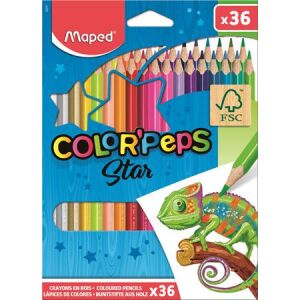 MAPED Color'Peps Star Színes Ceruza Készlet - 36 db, Háromszögletű 139212680 - Színes ceruza