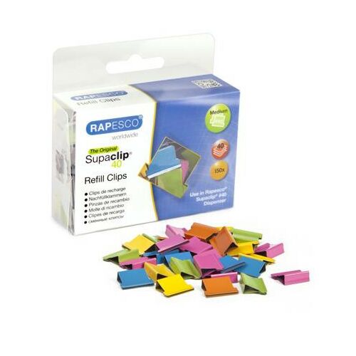 RAPESCO Supaclip 40 Utántöltő Kapocs - Vegyes Szín
