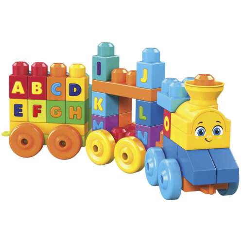 Fisher Price: Mega Bloks ABC Musical Train cu 50 de cuburi #blue-yellow 42822738