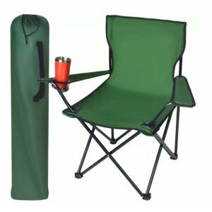 Trizand zöld összecsukható kempingszék pohártartóval és hordtáskával - Trizand