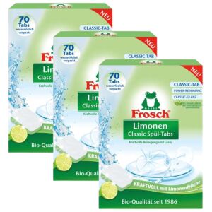 Frosch Limonka Tabletki do zmywarki 3x70 sztuk, skuteczne czyszczenie - Tabletki do zmywarek
