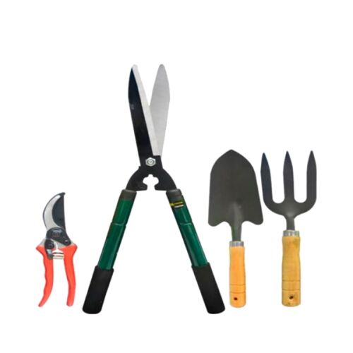 4er-Set Gartengeräte - Gabel, Mini-Rebschere, Teleskopschere und Spaten 34 cm 139216350