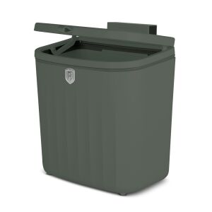 Berlinger Haus BH-8889 Matte Green 7L Coș de gunoi suspendat cu capac deschis - Mobilier de birou