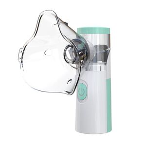 Hordozható ultrahangos inhalátor maszkkal, fehér és zöld - Szépség & Egészség
