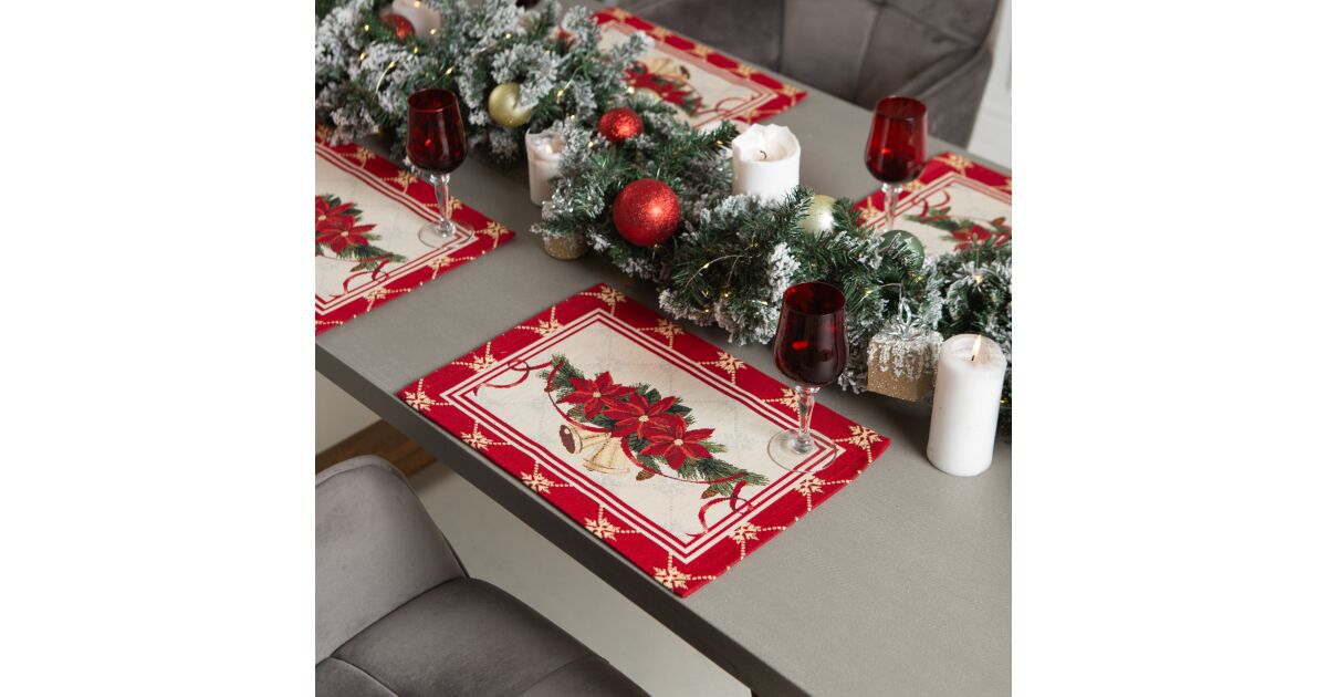 Centrotavola Gobelin Emily Home Howi Ricamato A Mano, 35x45 Cm, Design Floreale - 3