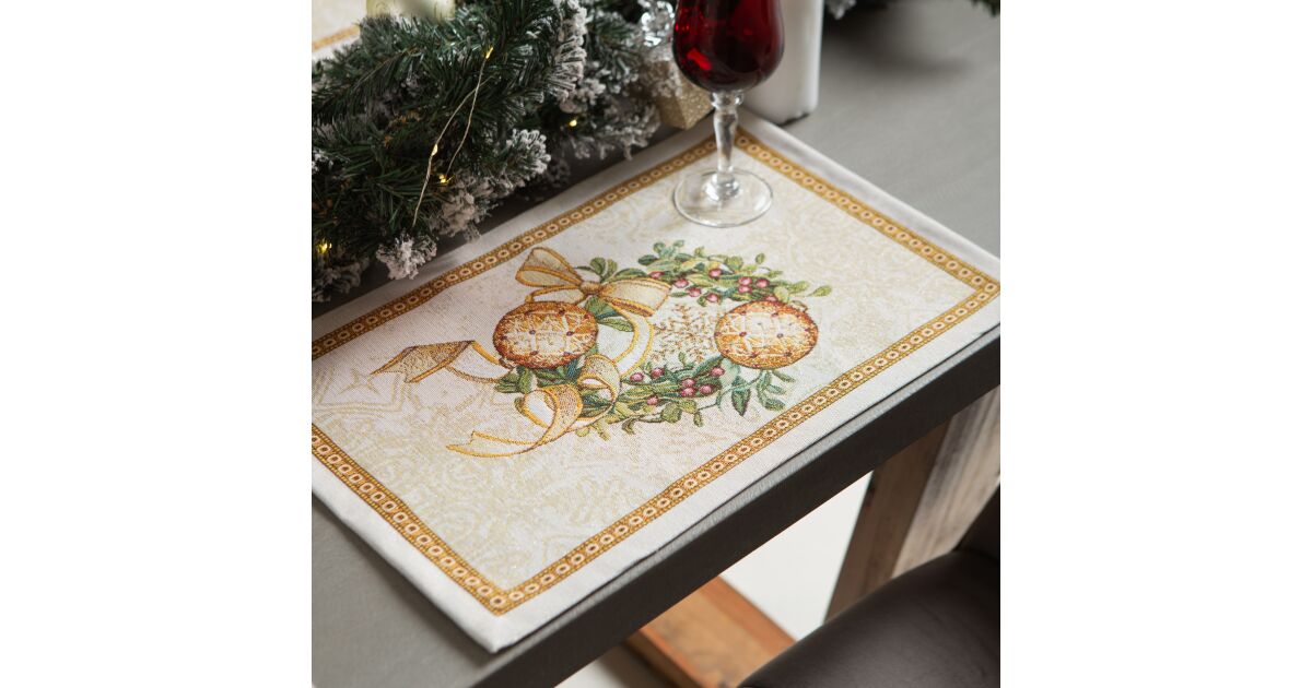 Il maggiolino | centrotavola 100x100 cm in gobelin in fantasia spiga