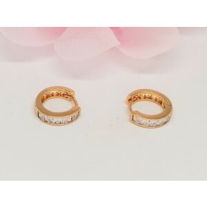 Xuping aranyozott gyermek karika fülbevaló cirkónia kövekkel, 15mm - Divat & Öltözködés