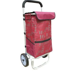 Absolon bordó gurulós bevásárlókocsi aluvázzal - Bevásárlókocsi