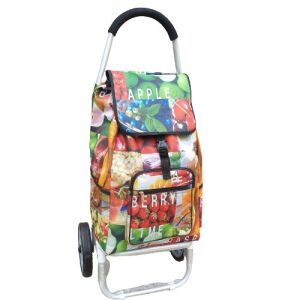 Apple aluvázas gurulós bevásárló táska színes gyümölcsös, gyümölcsmintás bevásárlókocsi - Bevásárlókocsi
