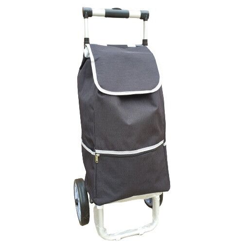 Border fekete gurulós bevásárlótáska aluvázzal