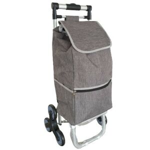 Cékla szürke lépcsőjáró bevásárlókocsi aluvázzal - Bevásárlókocsi