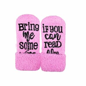 Zokni, vicces, Bring Me Wine, Pink Briose, Univerzális méret: 35-40, csúszásmentes szilikon írással ellátva, színes, nőknek, megfizethető születésnapi ajándék.