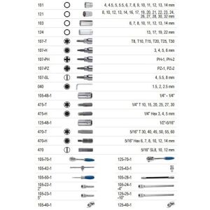 Nasadni ključevi 4-32 mm i set bitova 1/4" i 1/2" 101 komad Irimo 139224790 - Set alata