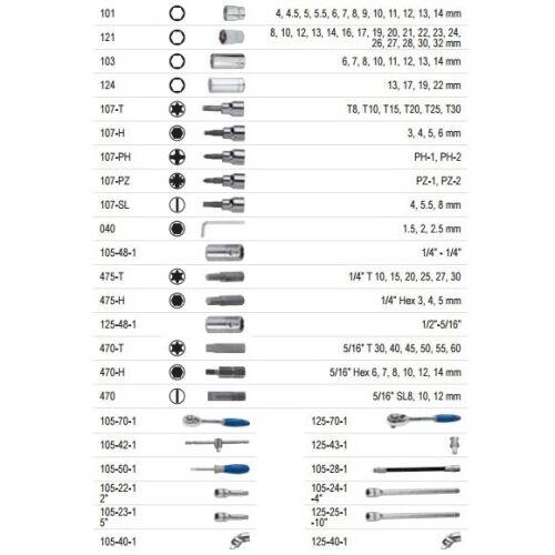 Nasadni ključevi 4-32 mm i set bitova 1/4" i 1/2" 101 komad Irimo 139224790