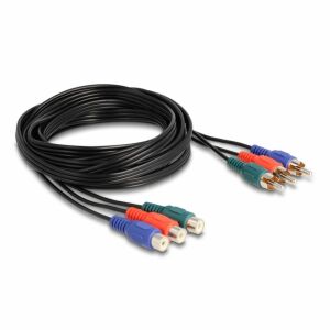 Delock RCA RGB Komponens Videó Kábel - 3m, Bővítő 139225639 - RCA kábel