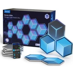 Govee Glide Hexagon Light Panels Ultra - 7 db, WiFi/Bluetooth RGBIC 139225745 - Dekorációs lámpa