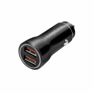 LogiLink USB Autós Töltő - 2x USB-A, 10.5W, Fekete 139225883 - Autós töltő