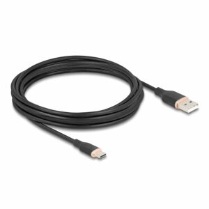 Delock Szilikon USB 2.0 Kábel - USB-A - USB-C, 4m, Fekete 139225973 - USB kábel