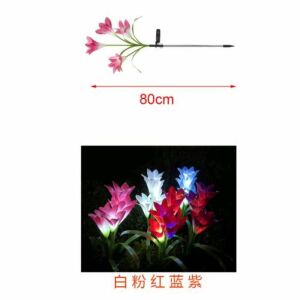 80 cm-es napelemes virágos kerti lámpa, színes LED liliom fények éjszaka - Napelemes lámpa