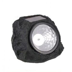 Kőhatású szolár LED kültéri lámpa, antracit színű - Napelemes lámpa