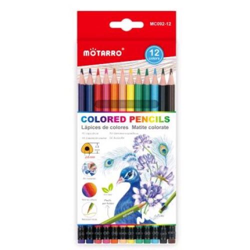MÖTARRO Háromszögletű Színes Ceruza Szett - 12 db, Radírral 139227938