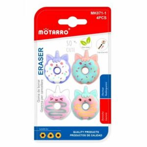 MÖTARRO Állatos Fánk Radír Szett - 4 db, Ceruza Végére Húzható 139228375 - Radír