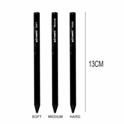 MÖTARRO Grafitbél Nélküli Szénceruza Készlet - 3 db (Soft, Medium, Hard)