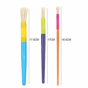 Gyermek Festőecset Készlet - 3 db, Természetes Sörte, Színes Nyél 139228410 - Iskolai ecset