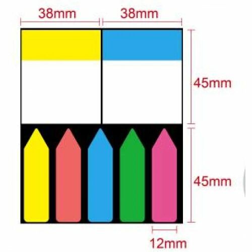Neon Öntapadós Jelölőcímke Készlet - Vízálló PET, 140 db 139228416