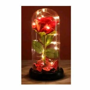 LED-es Örökrózsa Üvegburában - Piros Rózsa, Meleg Fehér Fény 139228420 - Ajándék ötlet Valentin-napra