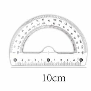 10 cm-es Átlátszó Félszögmérő - 180°-os szögméréshez 139228433 - Iskolai szögmérő