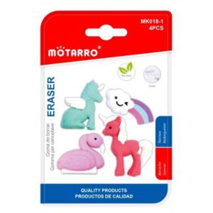 Motarro Mesés Radír Szett - 4 db, Unikornis, Flamingó, Szivárvány 139228930 - Radír