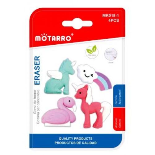 Motarro Mesés Radír Szett - 4 db, Unikornis, Flamingó, Szivárvány 139228930