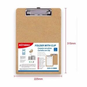 Mótarro - Fa Írótábla Fém Csipesszel - A4 Méret 139229812 - Felírótábla