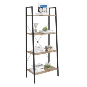 Intenso Home Könyvespolc - 4 szintes, Sonoma Tölgy, Fém váz